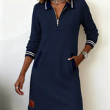 Abito elegante in cotone con maniche lunghe