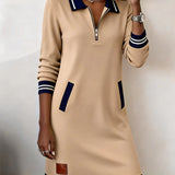 Abito elegante in cotone con maniche lunghe