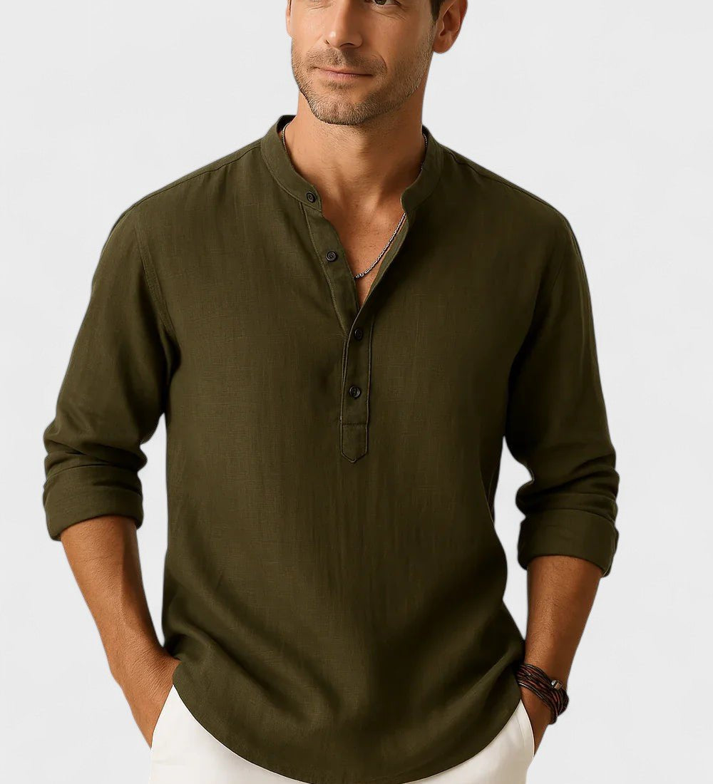 Lasse - Camicia in cotone e lino