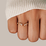 Mir - Anello con Cristalli e Vite d'Uva in Oro