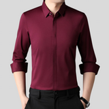 Mitchel - Camicia da uomo stretch senza pieghe