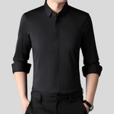 Mitchel - Camicia da uomo stretch senza pieghe