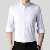 Mitchel - Camicia da uomo stretch senza pieghe