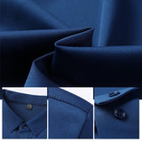 Mitchel - Camicia da uomo stretch senza pieghe