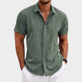 Oliver - Camicia da uomo in lino con maniche corte