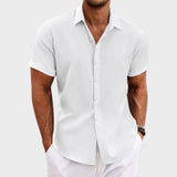Oliver - Camicia da uomo in lino con maniche corte