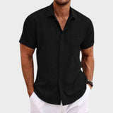 Oliver - Camicia da uomo in lino con maniche corte