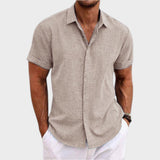 Oliver - Camicia da uomo in lino con maniche corte