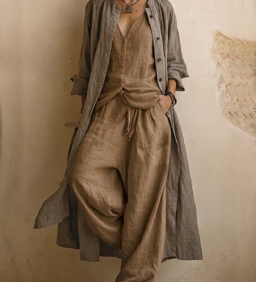 Set boho in lino a 3 pezzi