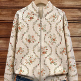 Vivienne | Cardigan con zip e motivo floreale