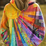 Daniela | Felpa con cappuccio patchwork bohemien