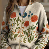 Juniper | Cardigan con zip in campo di fiori selvatici
