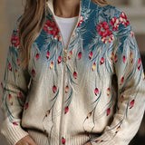 Seraphine | Cardigan con chiusura e degradé floreale